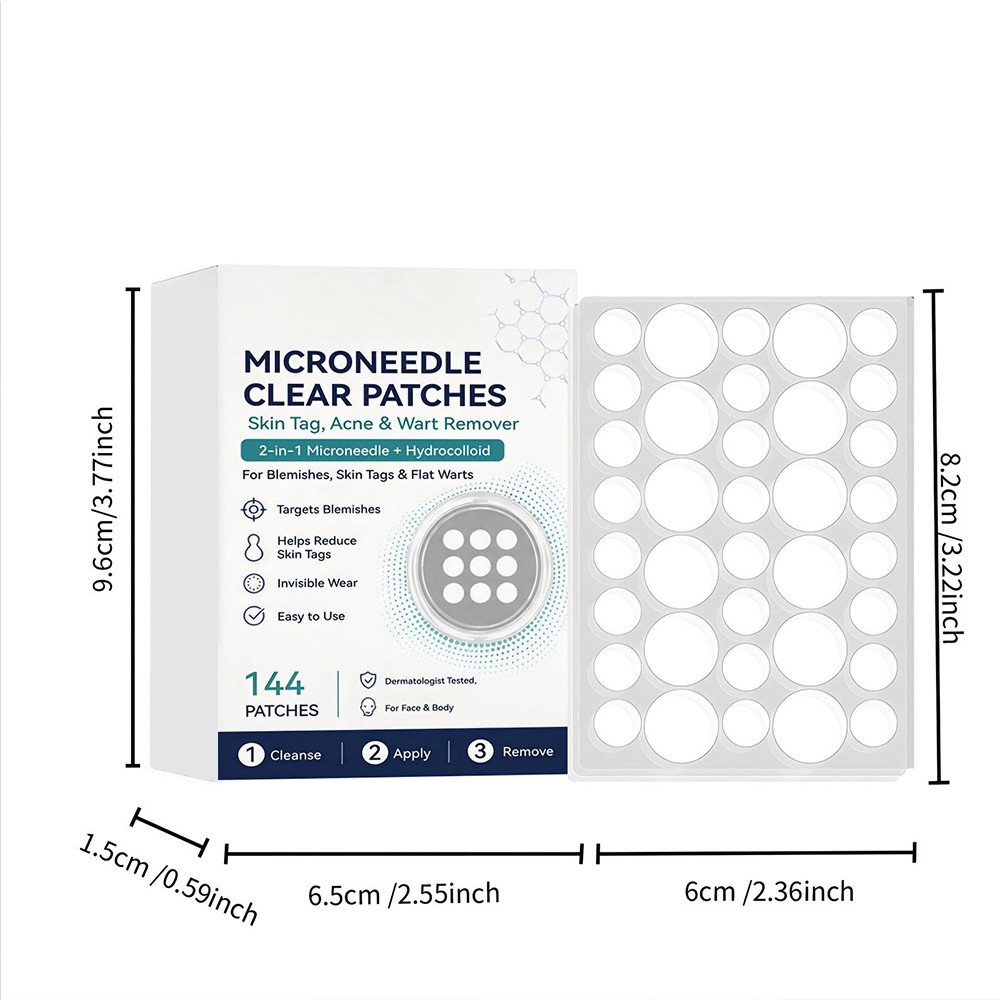Microneedle Clear Patches, 2-in-1 Microneedle &Hydrocolloid Patch Blemish Care