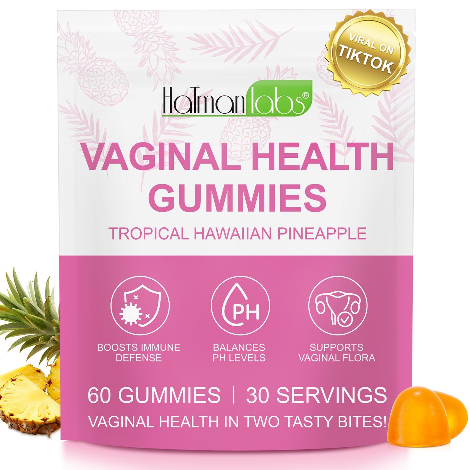 MXCZBSM Vaginal Probiotics Gummies for Women, PH Balance 60 Count (Pack of 1)