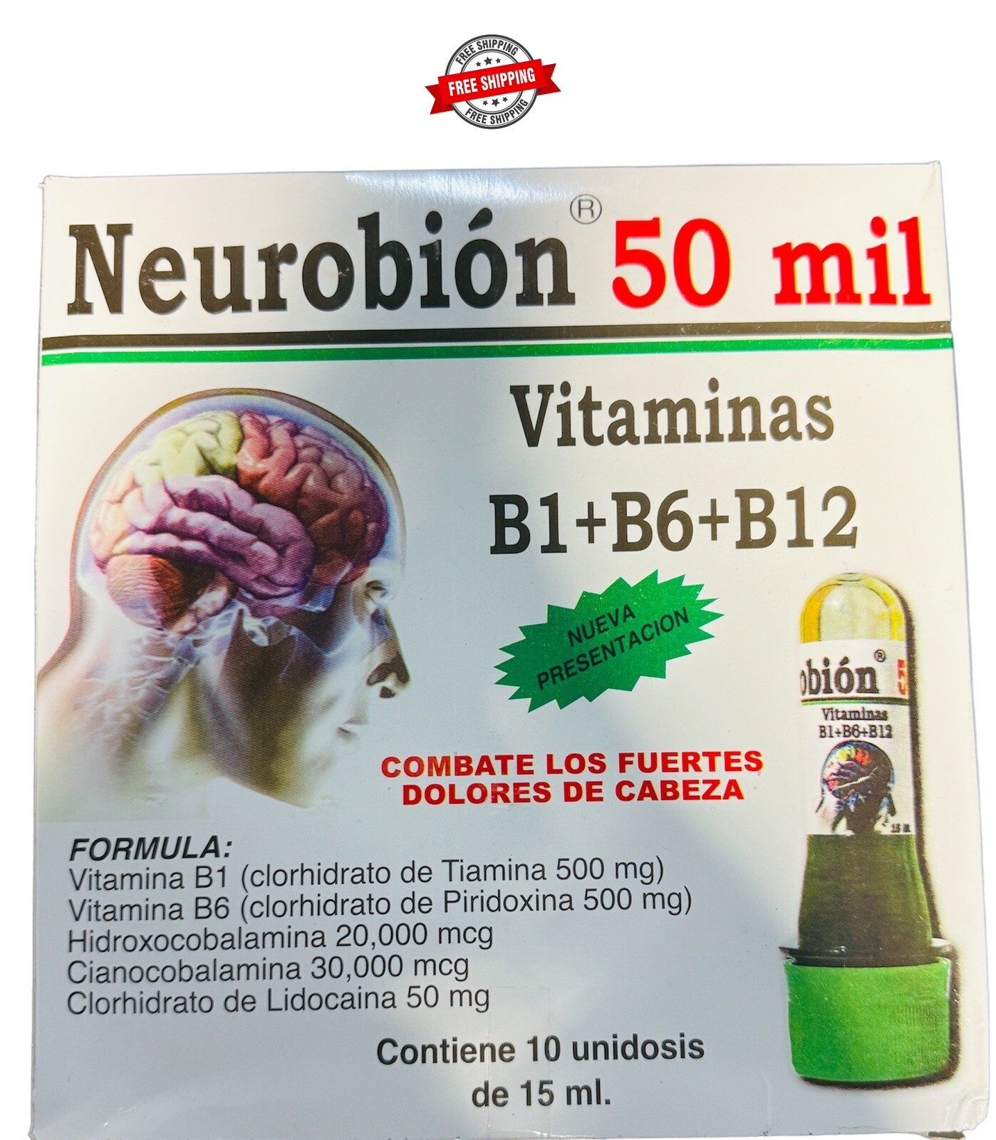 Neurobion 50 Mil – 10 VIALES. 15ml. Bebibles. Vitaminas B1+B6+B12