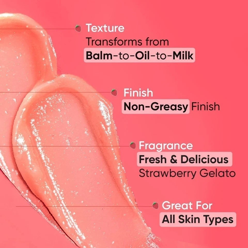 Dot & Key Strawberry Dew Cleansing Balm | For Clean, Smooth & Dewy Skin, 70Ml