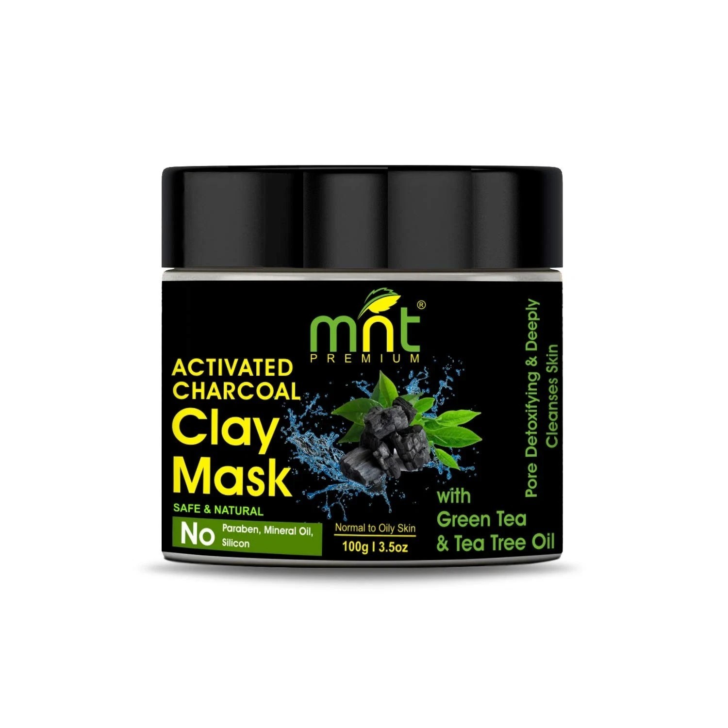 Mnt Activated Charcoal Clay Mask For All Skin Types 100gm