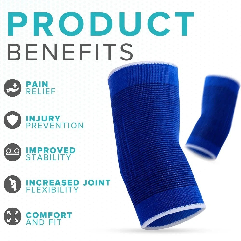 Elbow Compression Sleeve Support Brace for Sports Gym Tennis Golf Workout