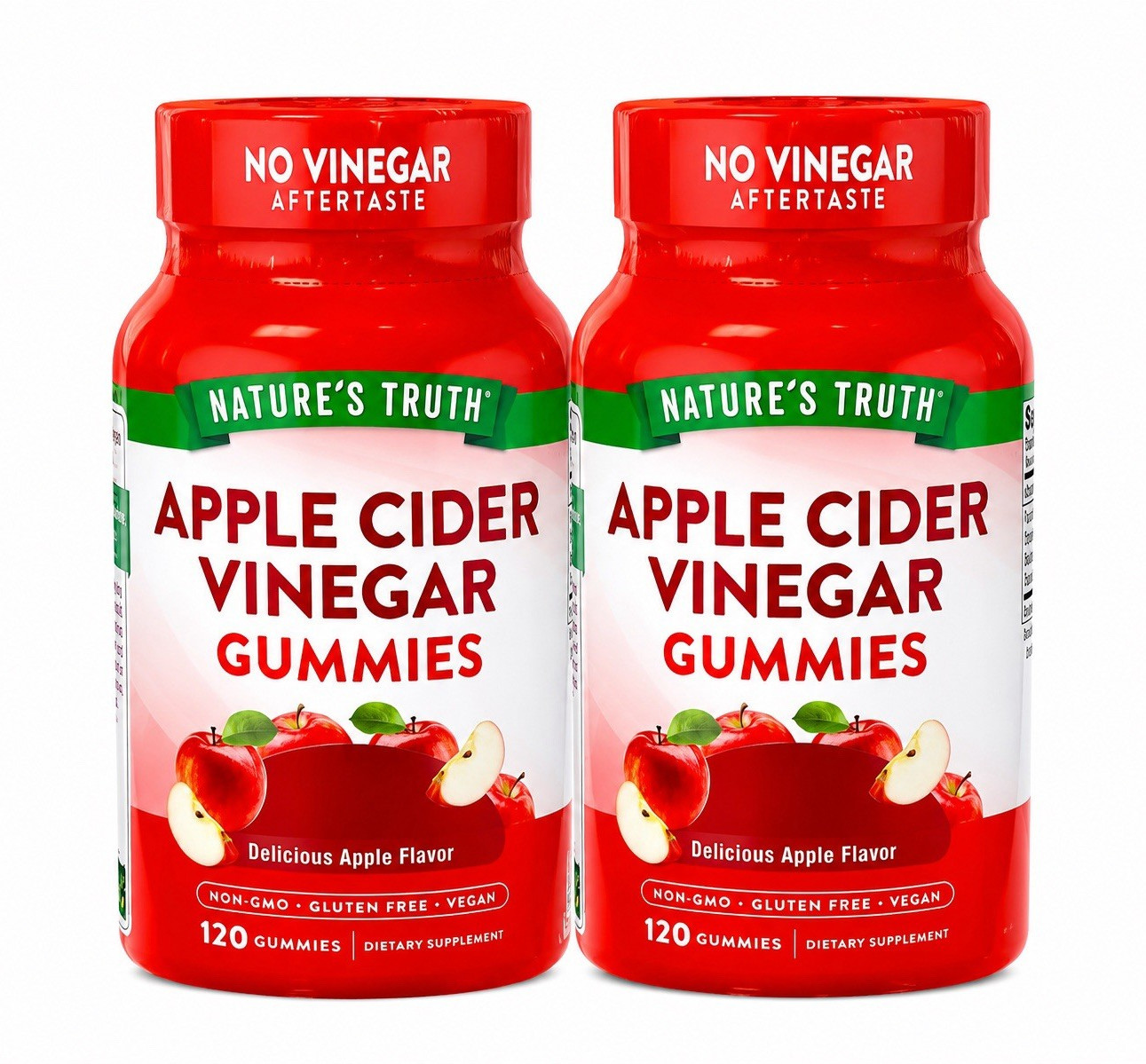 Nature’s Truth Apple Cider Vinegar Detox Gummies 120 Vegan Non-GMO Apple