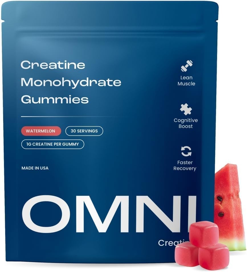 OMNI (3 Pack) Creatine Monohydrate Gummies – Supports Muscle Growth, Watermelon