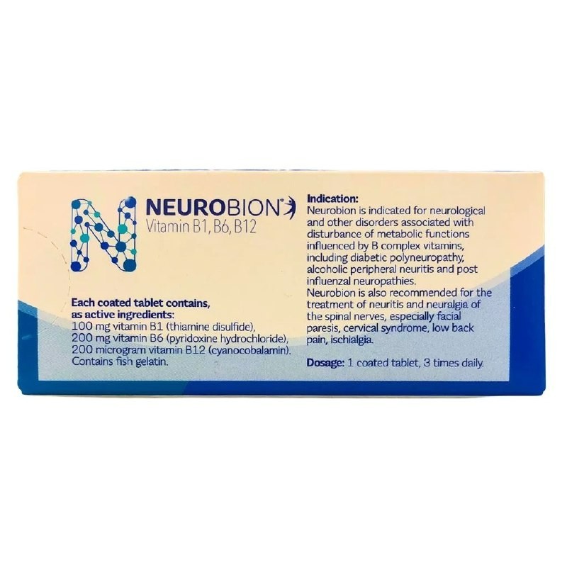 Neurobion Vitamin B1 B6 B12 60 Coated Tablets Nerve Health Supplement +FREE SHIP