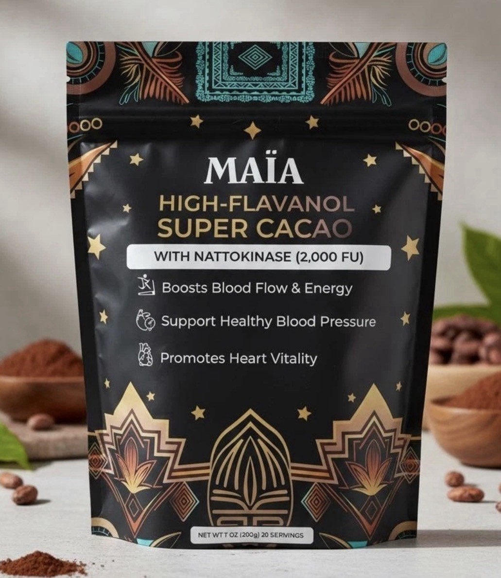 MAIA High-Flavanol Super Cacao with NATTOKINASE 7oz 30 servings