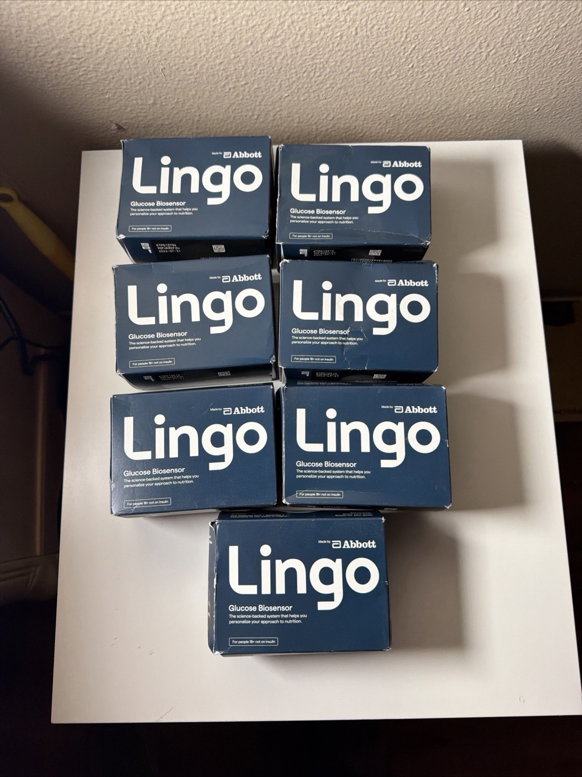 Lot of 7 Lingo Glucose Biosensor System Sealed – 07/31/2026