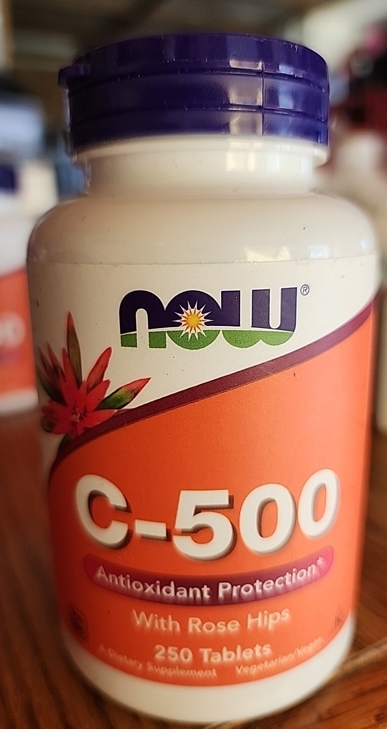 Now Vitamin C-500 w/ Rose Hips 🌹 250 Tablets Best By 11/2024