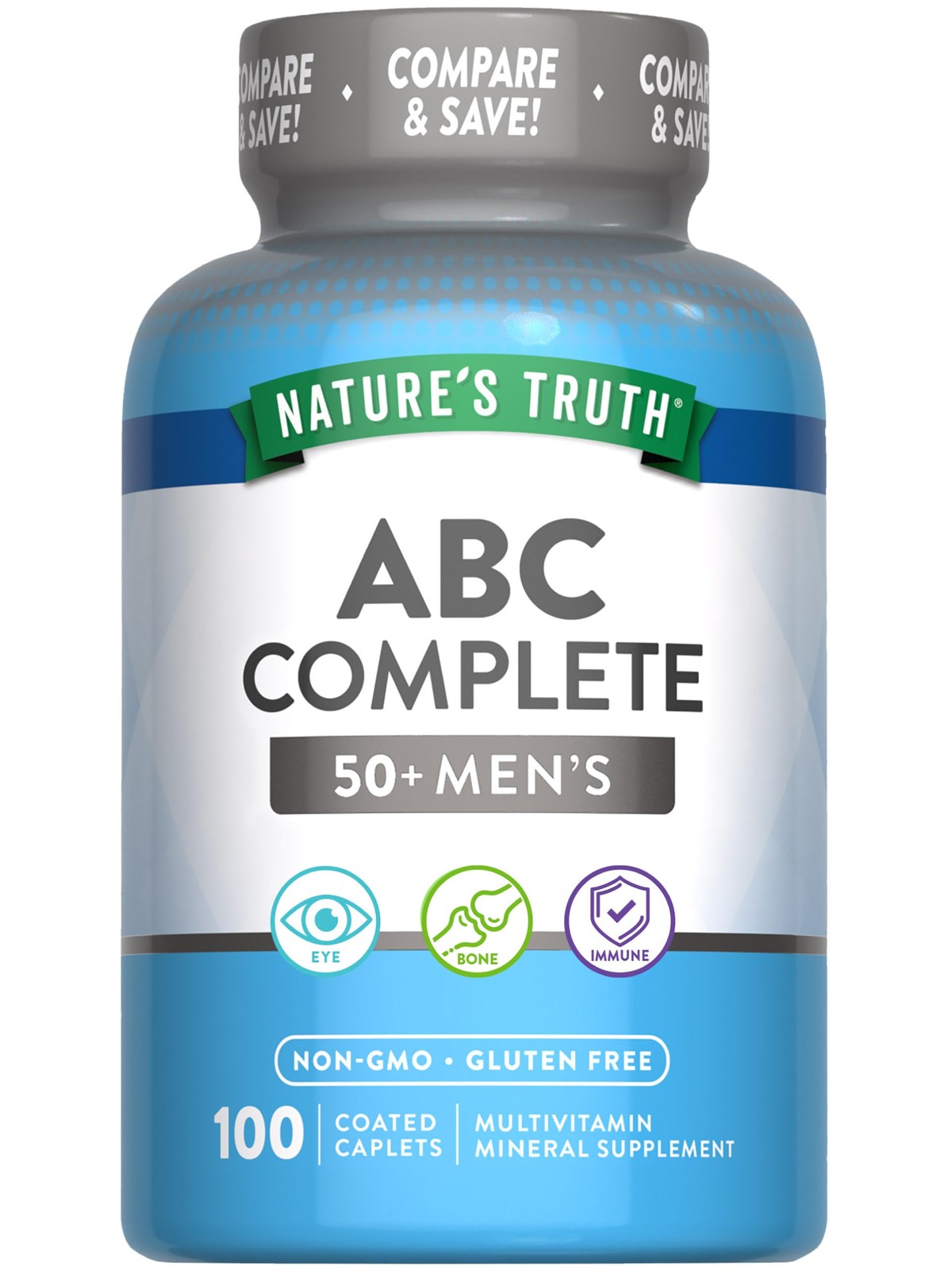Nature’s Truth Men’s 50+ Multivitamin | with Vitamins 100 Count (Pack of 1)