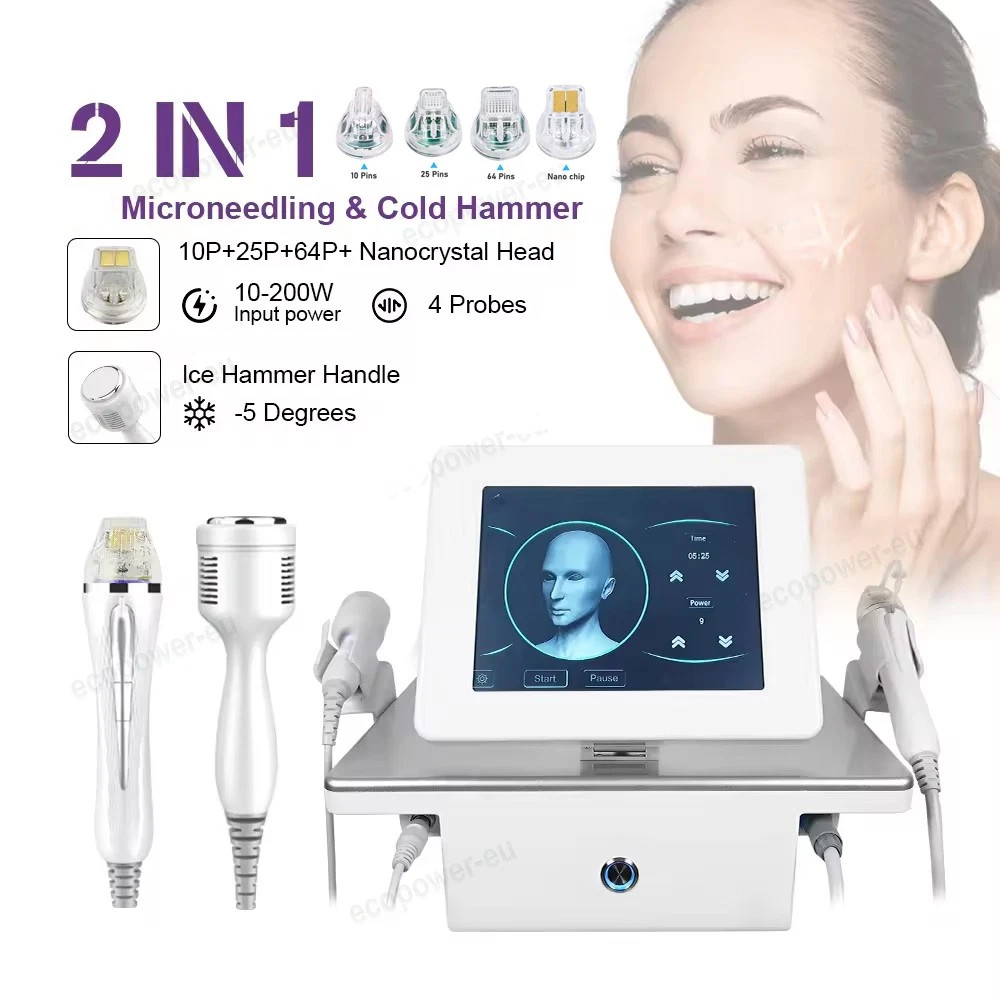 2in1 RF Micro-n-eedle Machine Cold Hammer Anti Scars Spot Wrinkle Removal Beauty