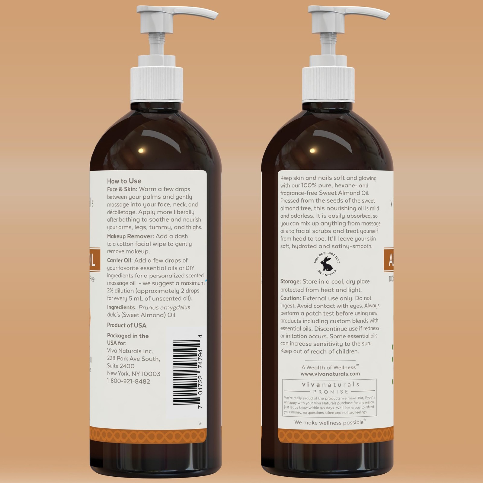 Sweet Almond Oil, 16 fl. oz – Skin & Hair Moisturizer, Body & Massage Oil, Ca…
