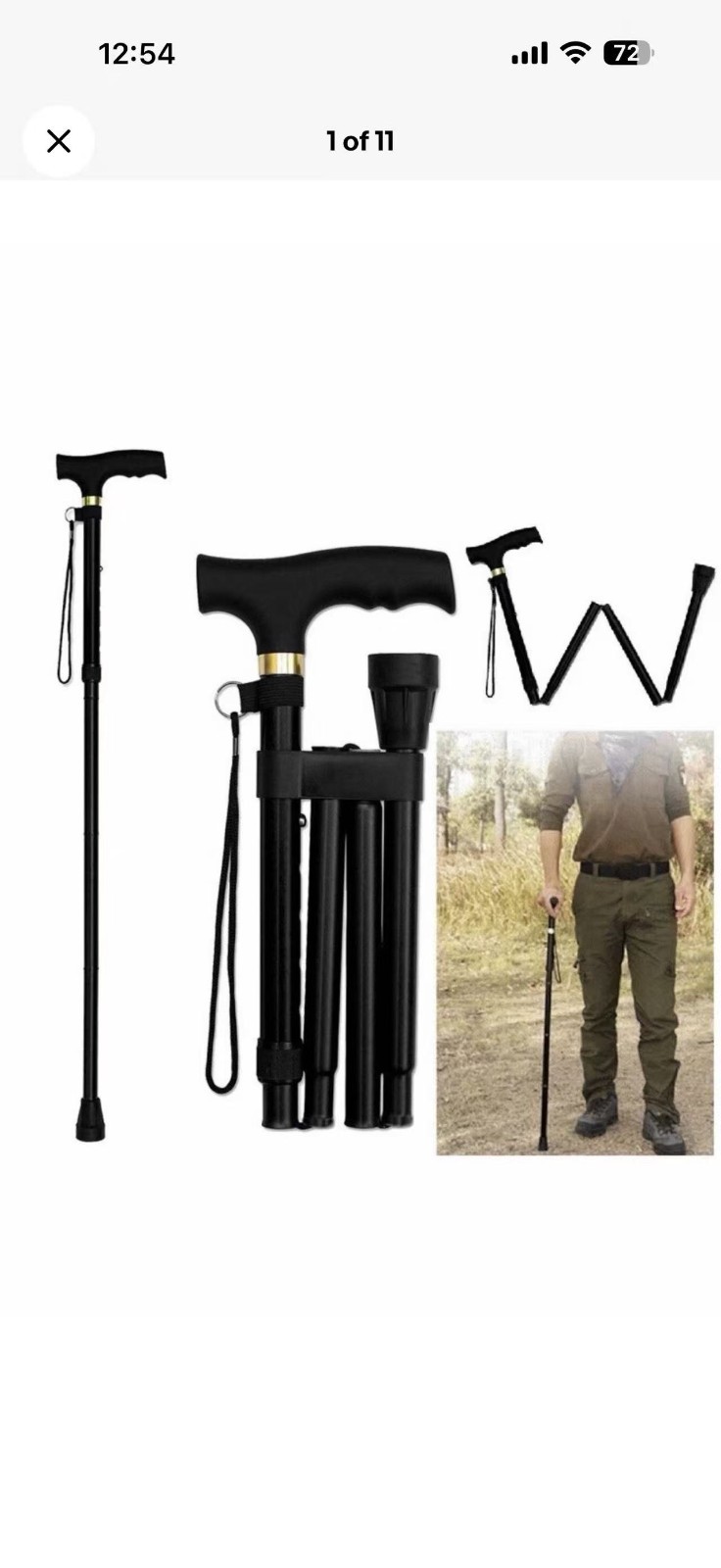 Cane Walking Stick Adjustable Folding walking Aluminum Collapsible Travel Hiking