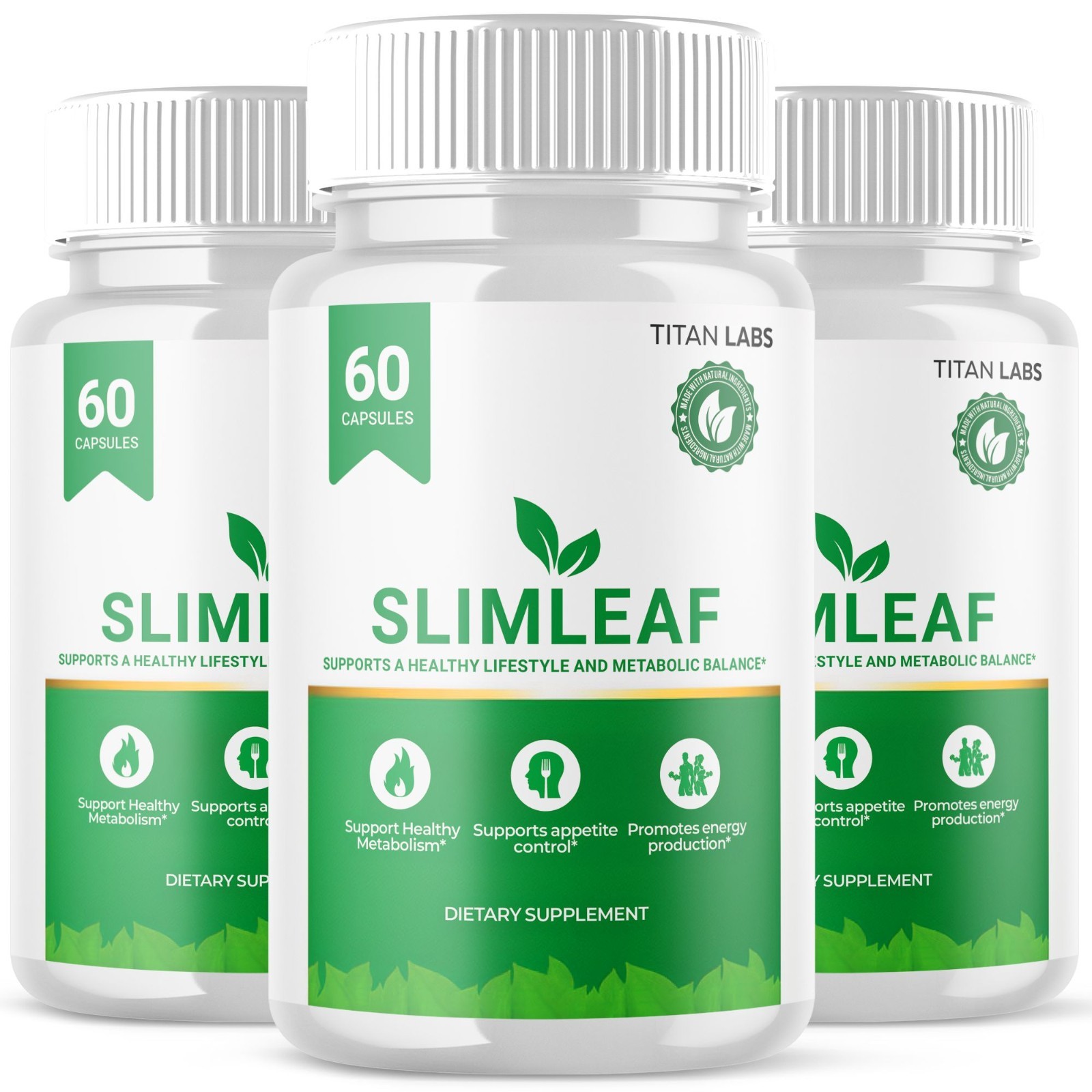 (3 Pack) SlimLeaf Advanced Energy & Fitness Supplement Slim Leaf 180 Capsules