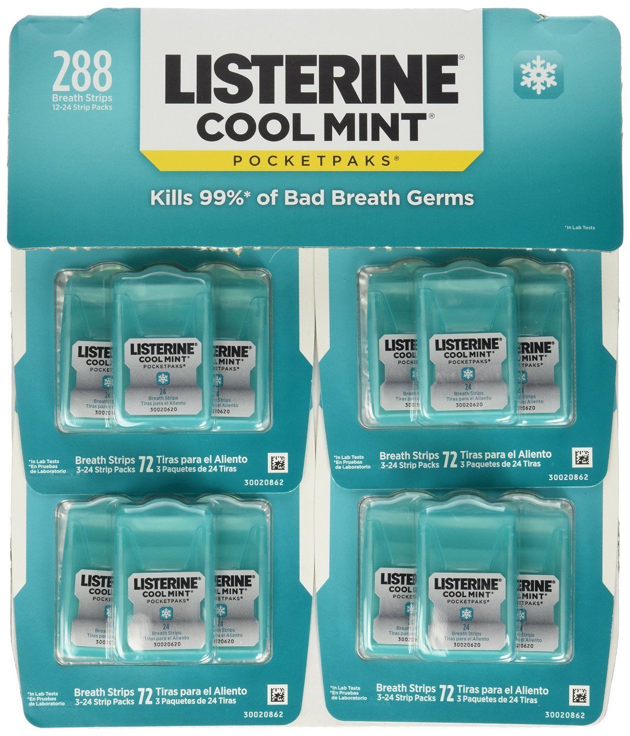 Listerine Cool Mint Pocketpaks Breath Strips -288 Count