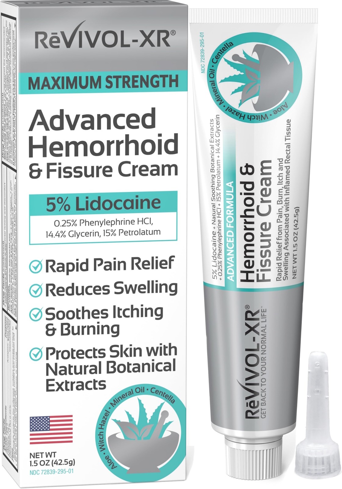 Revivol-Xr Advanced Hemorrhoid Treatment. 5 Lidocaine Shrinks Protects Skin
