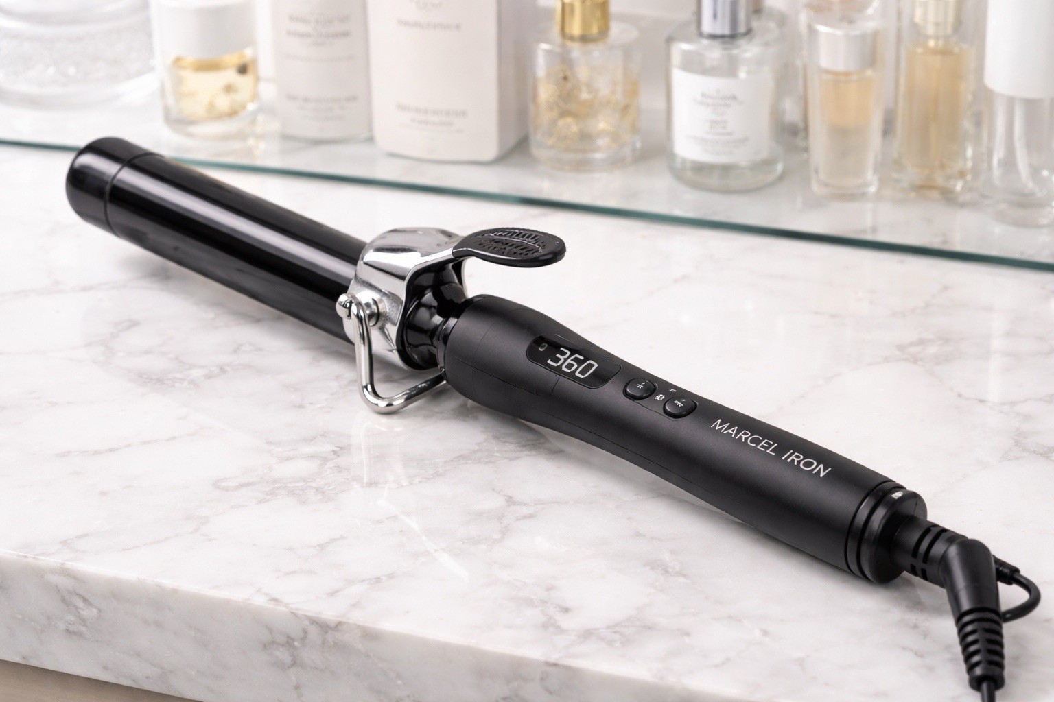 Anh x Sultra Pro Marcel Iron 1.25in Curling Iron Black Ceramic Digital Display