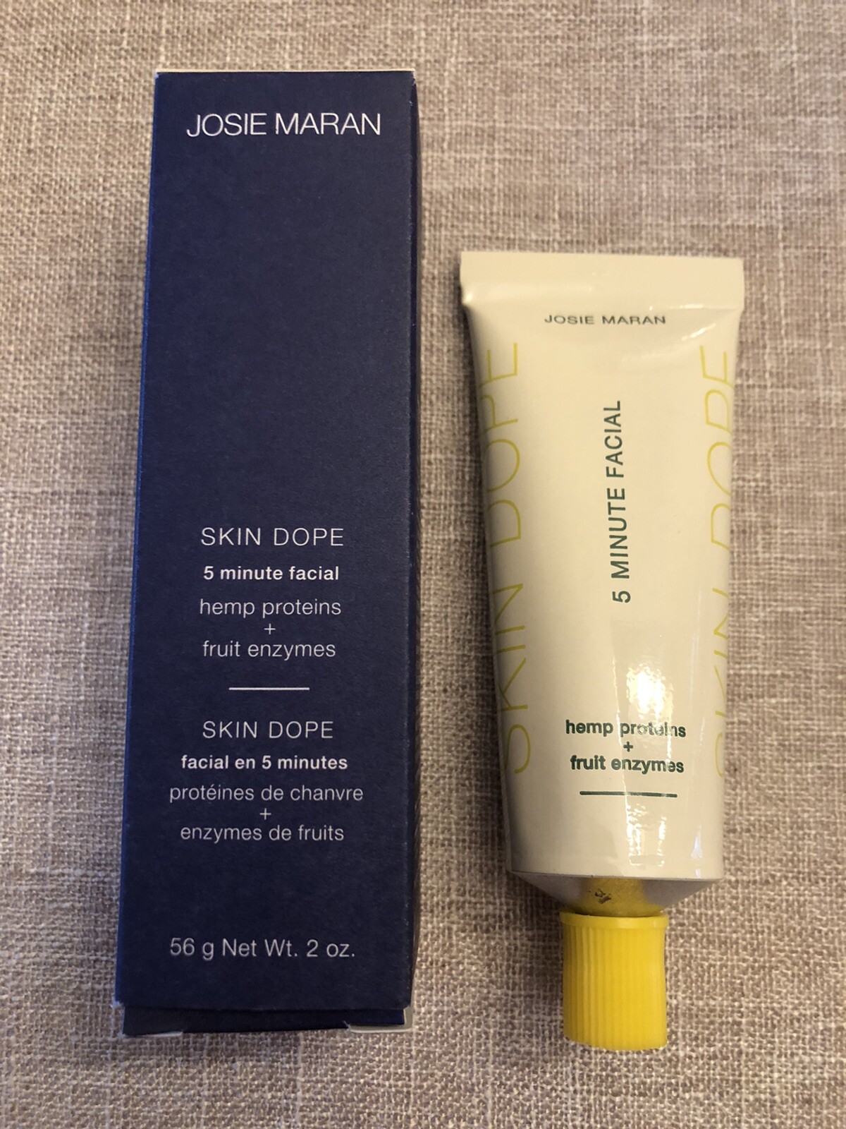 Josie Maran SKIN DOPE 5 Minute Facial UNSCENTED Hemp Protein + Fruit Enzymes 2oz