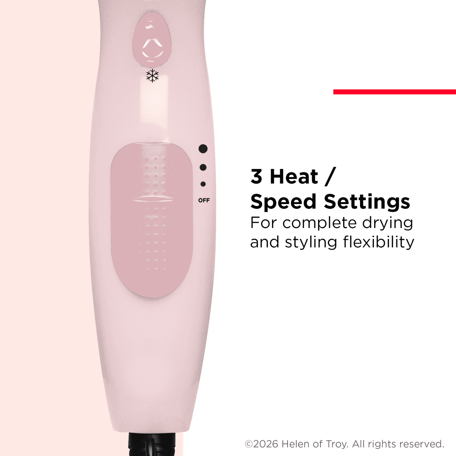 Revlon Essentials Frizz Control Ionic Hair Dryer, 1875 Watts, Light Pink