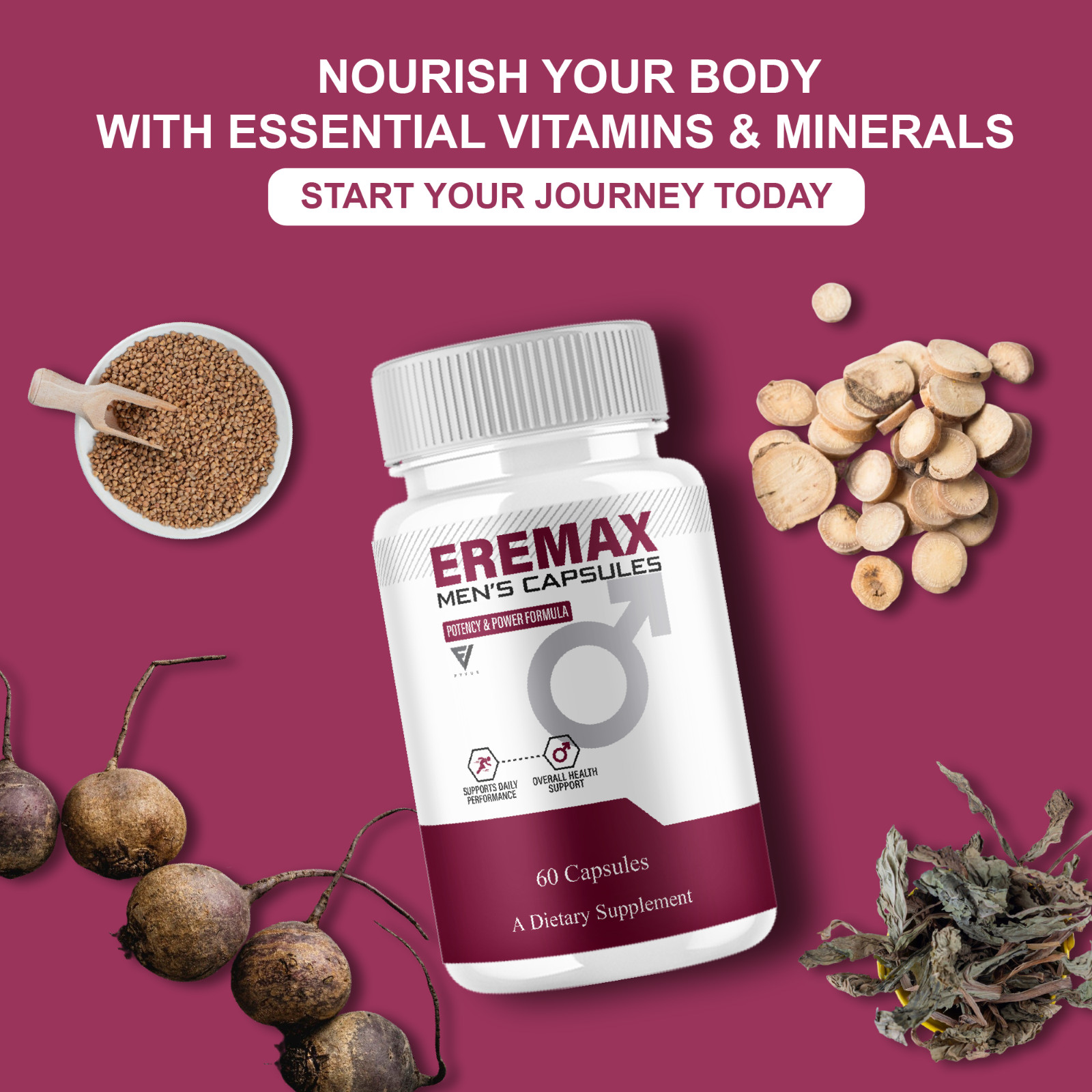 (2 Pack) Eremax Capsules, Eremax Premium Performance Supplement (120 Capsules)