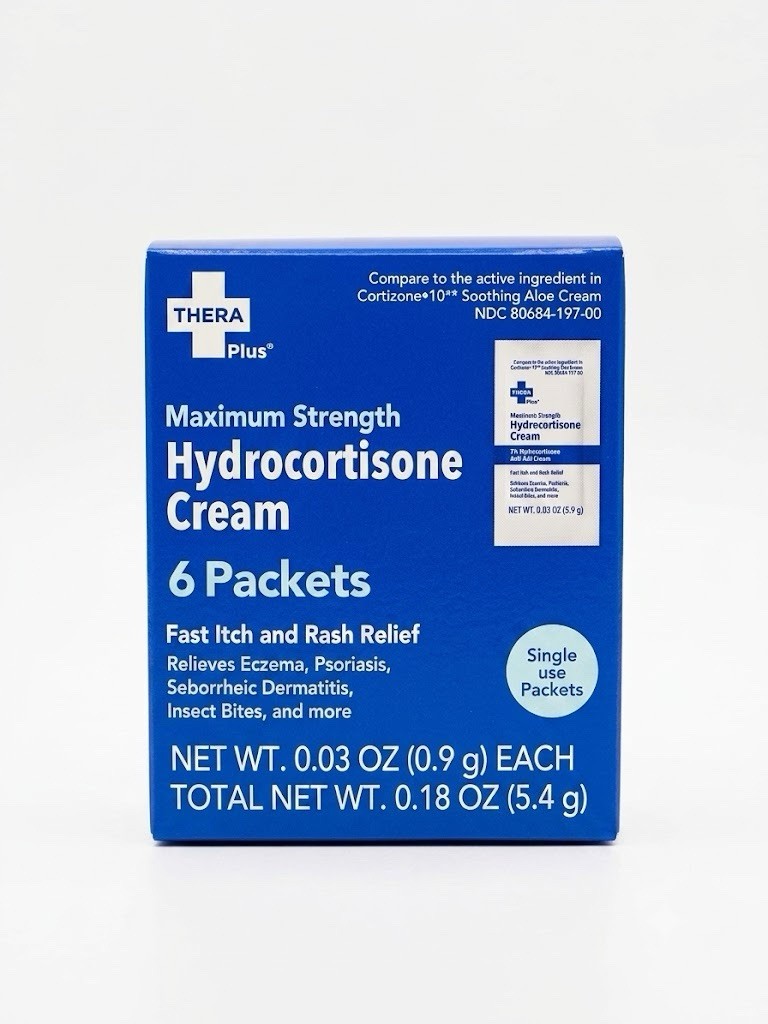 Thera Plus Hydrocortisone Cream Maximum Strength Anti Itch 1 Box (6 Pk Each)