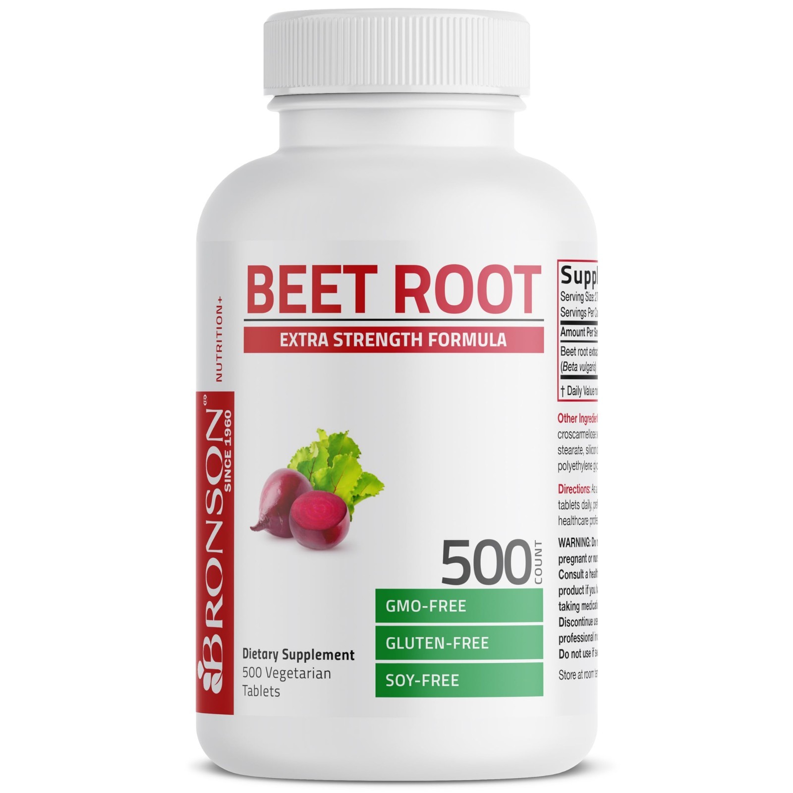 Extra Strength Beet Root Capsules – Non-GMO, Gluten-Free, 500 Veggie Tablets