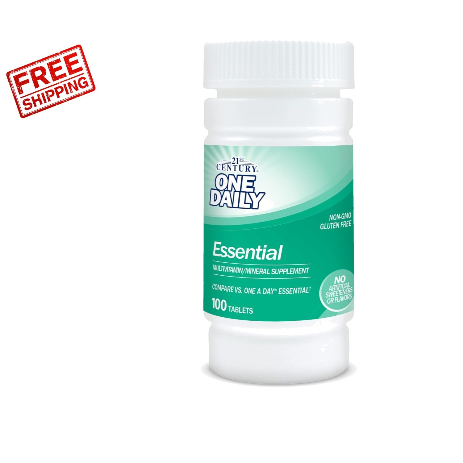 Easy to Swallow One Daily Essential Tablets, 100 Count – Non-GMO & Gluten-Free