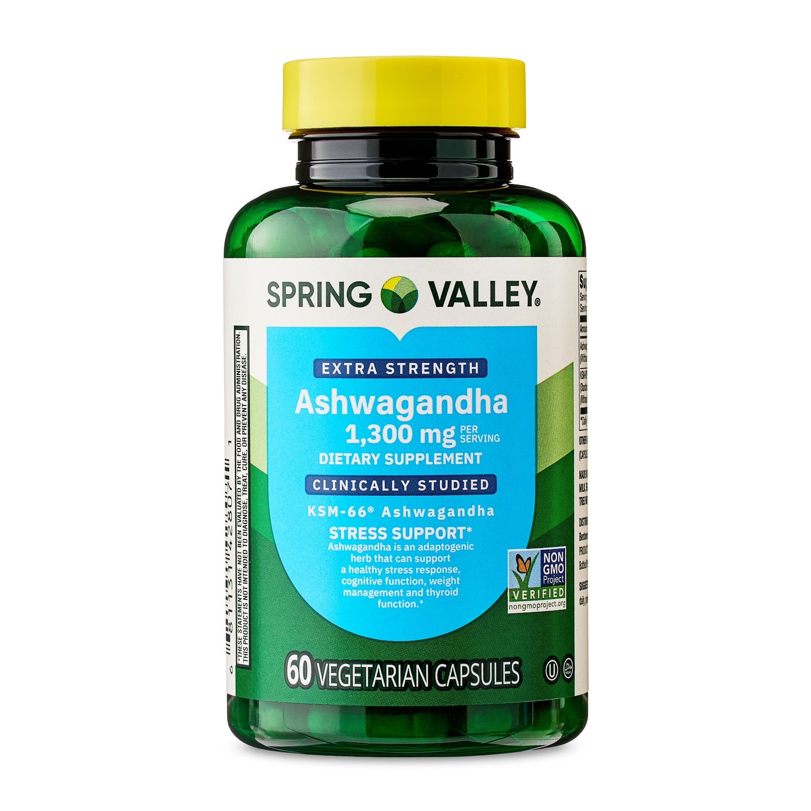 Spring Valley Extra Strength Ashwagandha Vegetarian Capsules, 1300 mg 60 count