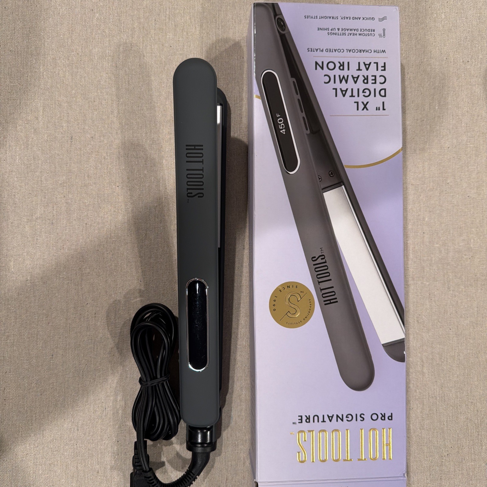 HOT TOOLS Pro Signature Ceramic Digital Flat Iron, 1 inch