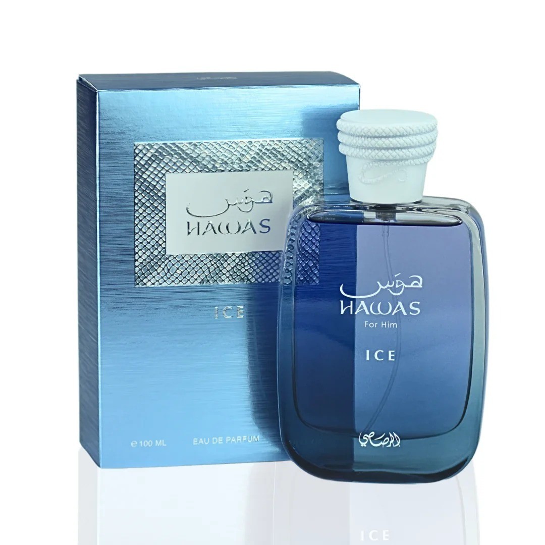 RASASI Hawas Ice for Men Eau de Parfum, 100ml(3.38 Oz), Premium Arabian Fragranc