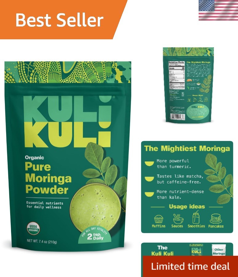 Organic Moringa Leaf Powder – Complete Protein & Essential Nutrients for Adults