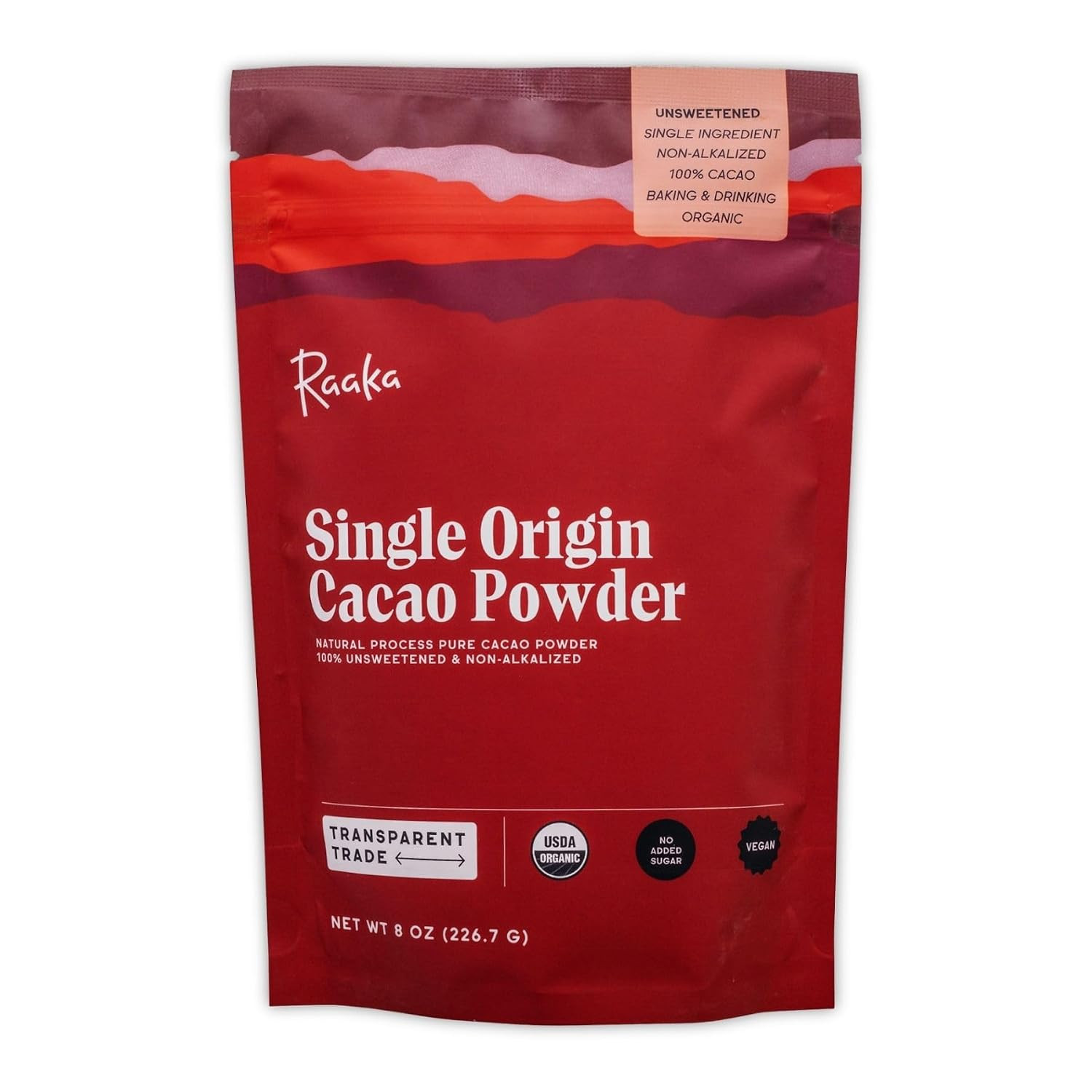 Organic Unsweetened Cacao Powder with Rich Dark Chocolate Flavor