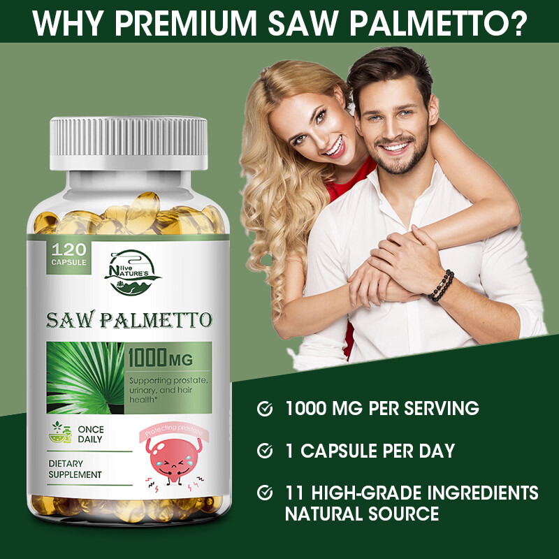 Saw Palmetto 1000mg – Premium 120 capsules Health Support Supplement