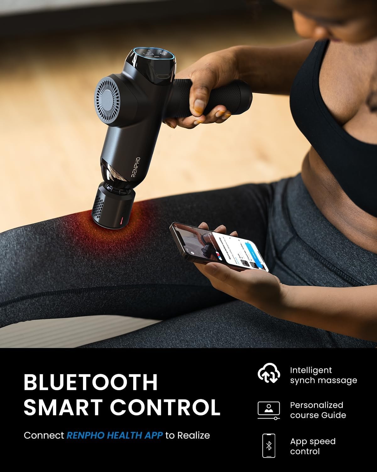 RENPHO Active+ Thermacool Massage Gun with Heat and Cold, Percussion Deep Tissue