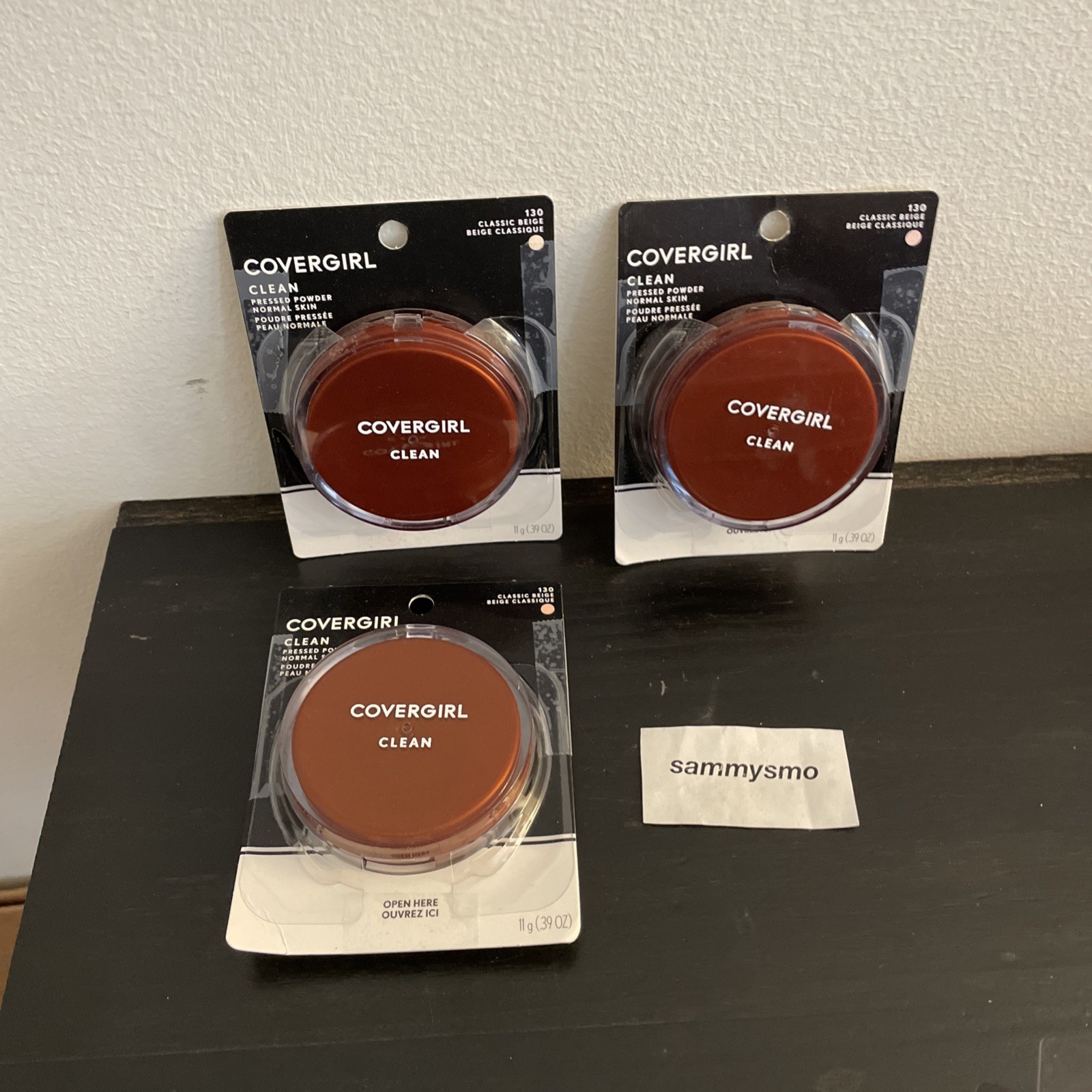 Covergirl Clean Pressed Powder 130 Classic Beige, Original Talc x3