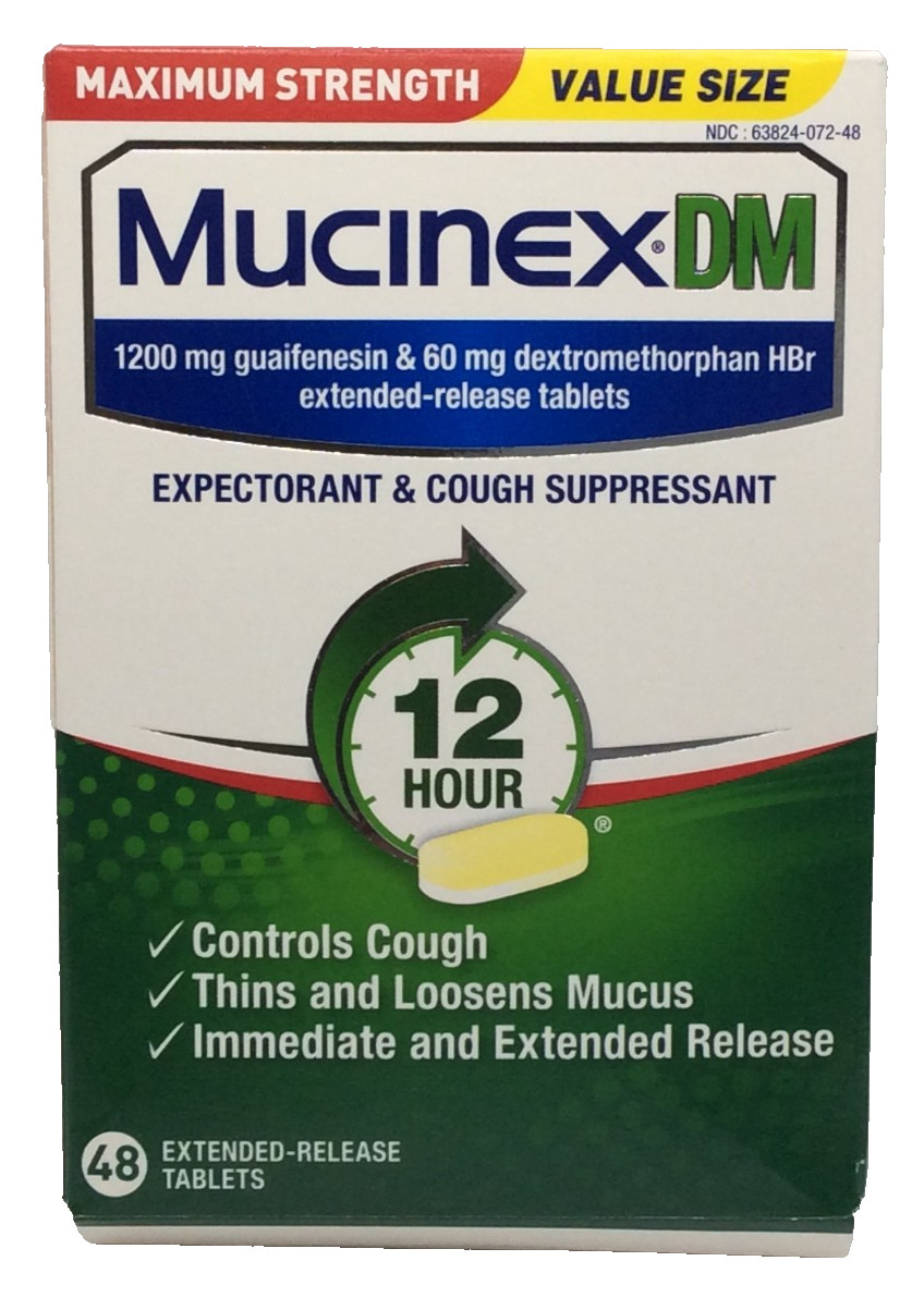 Mucinex DM 1200mg/60mg 12Hr Strength Congestion Cough Medicine, 48ct, 09/2028