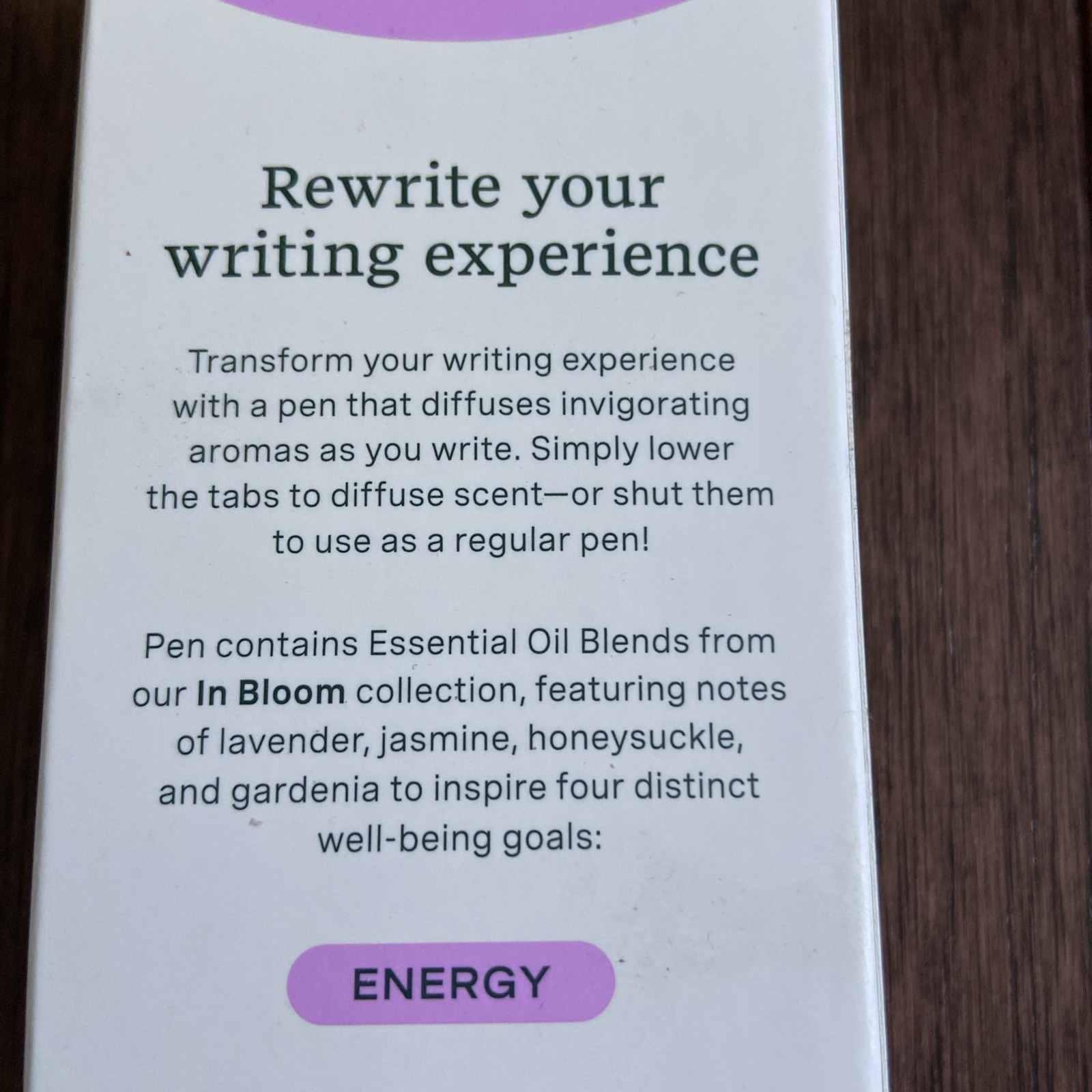 Lifelines Pen Diffuser In Bloom Black Ballpoint Pen Scented NEW IN BOX