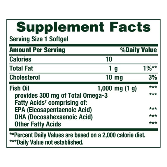 Nature’s Bounty Fish Oil With Omega 3 Softgels, 1000 Mg, 145 Ct