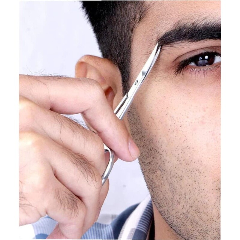3.5in Small Scissors Curved Tip Round Nose Hair Eyebrow Trimming Tool 3 Pack New