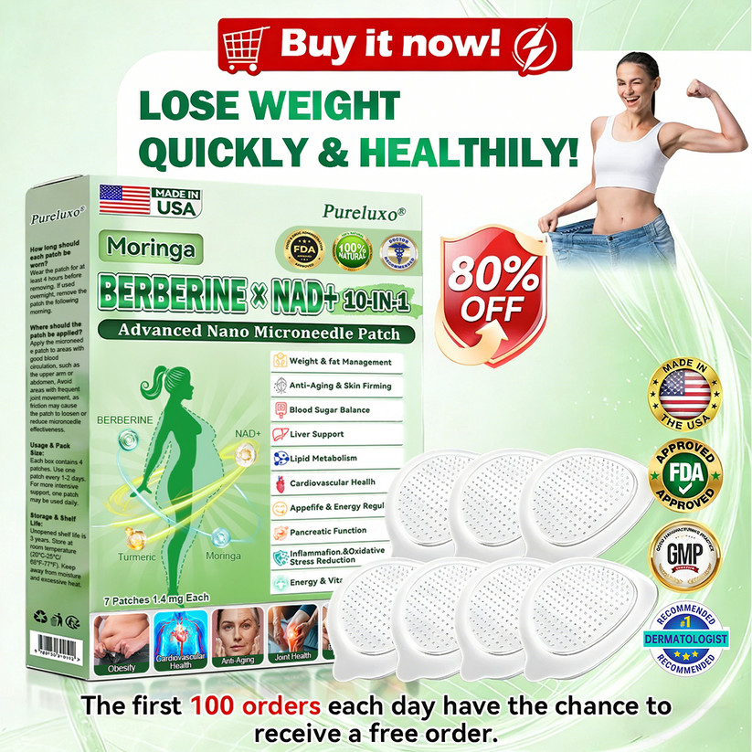 Pureluxo Moringa Berberine NAD+ Weight Loss Patches Advanced Nano Microneedle