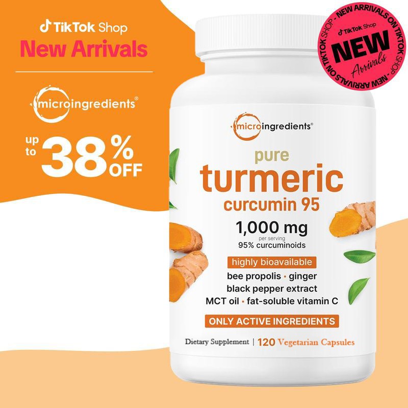2 PACKS Pure Turmeric 1,000mg Supplement Curcumin | 95% Curcuminoids | 120Veggie