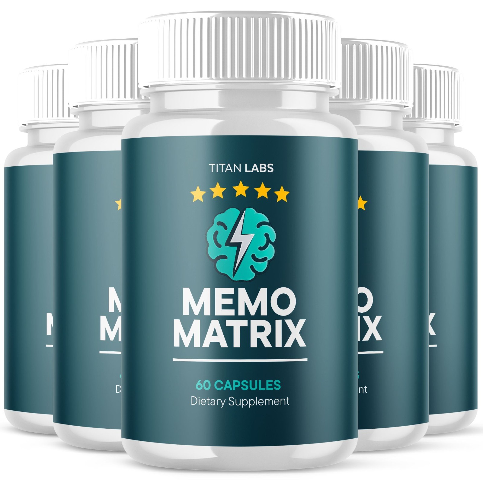 (5 Pack) Memo Matrix Nootropic Natural Brain Supplement MemoMatrix 300 Capsules
