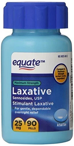 2 Pack – Equate Maximum Strength Laxative Sennosides Laxative 25mg 90ct – 08/26