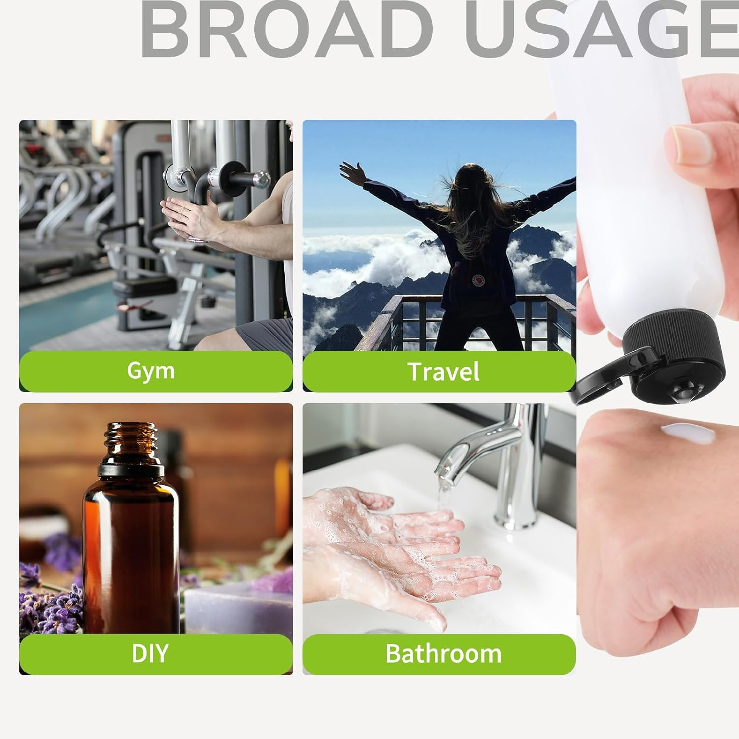 3.4 Oz Travel Bottles For Toiletries Plastic Travel Size Containers For Shampoo