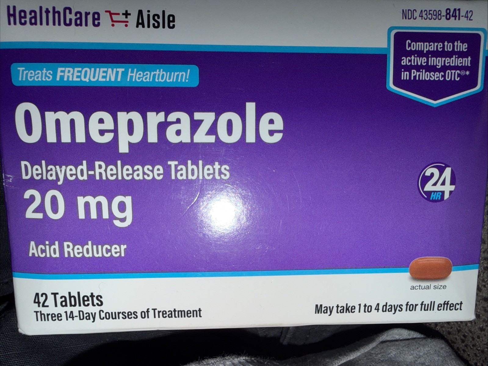 Omeprazole 20mg Delayed-Release Tablets 42 Ct Acid Reducer Treats Heartburn