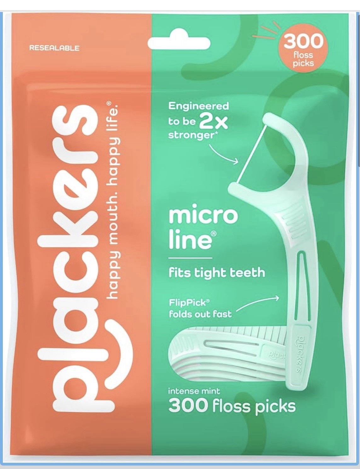 300 CT Plackers Micro Mint Dental Floss Tooth Picks Plastic Oral Teeth Flossers