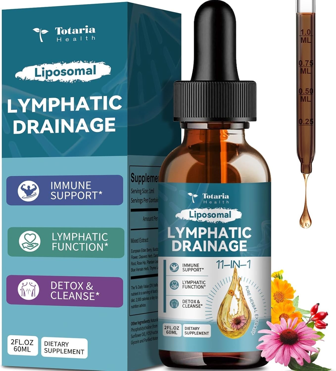 11-in-1 Liposomal Lymphatic Support – Organic Drops, 2 fl.oz