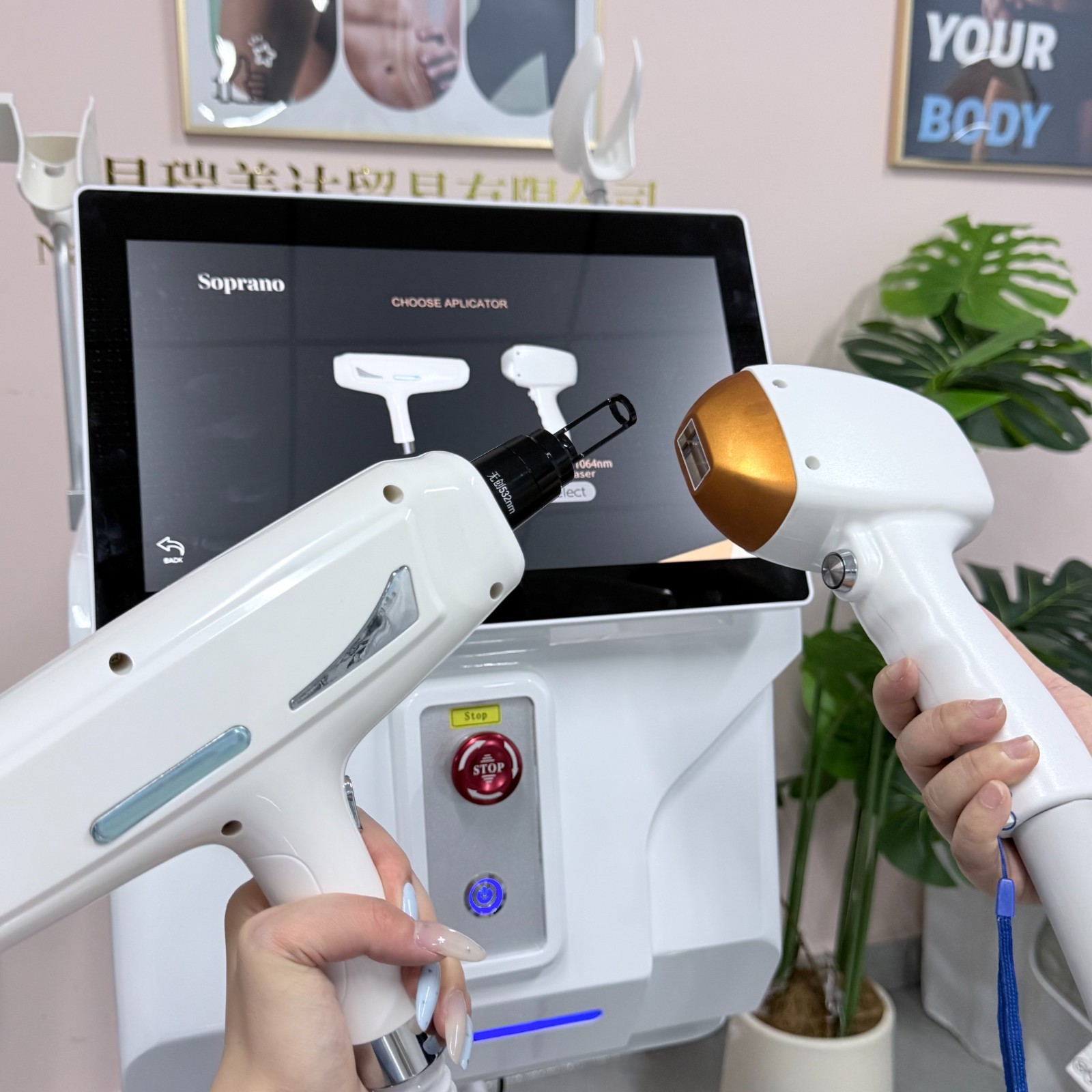 2 In 1 808nm Diode Laser Hair Removal & Pico Laser Tattoo removal Machine 10bar