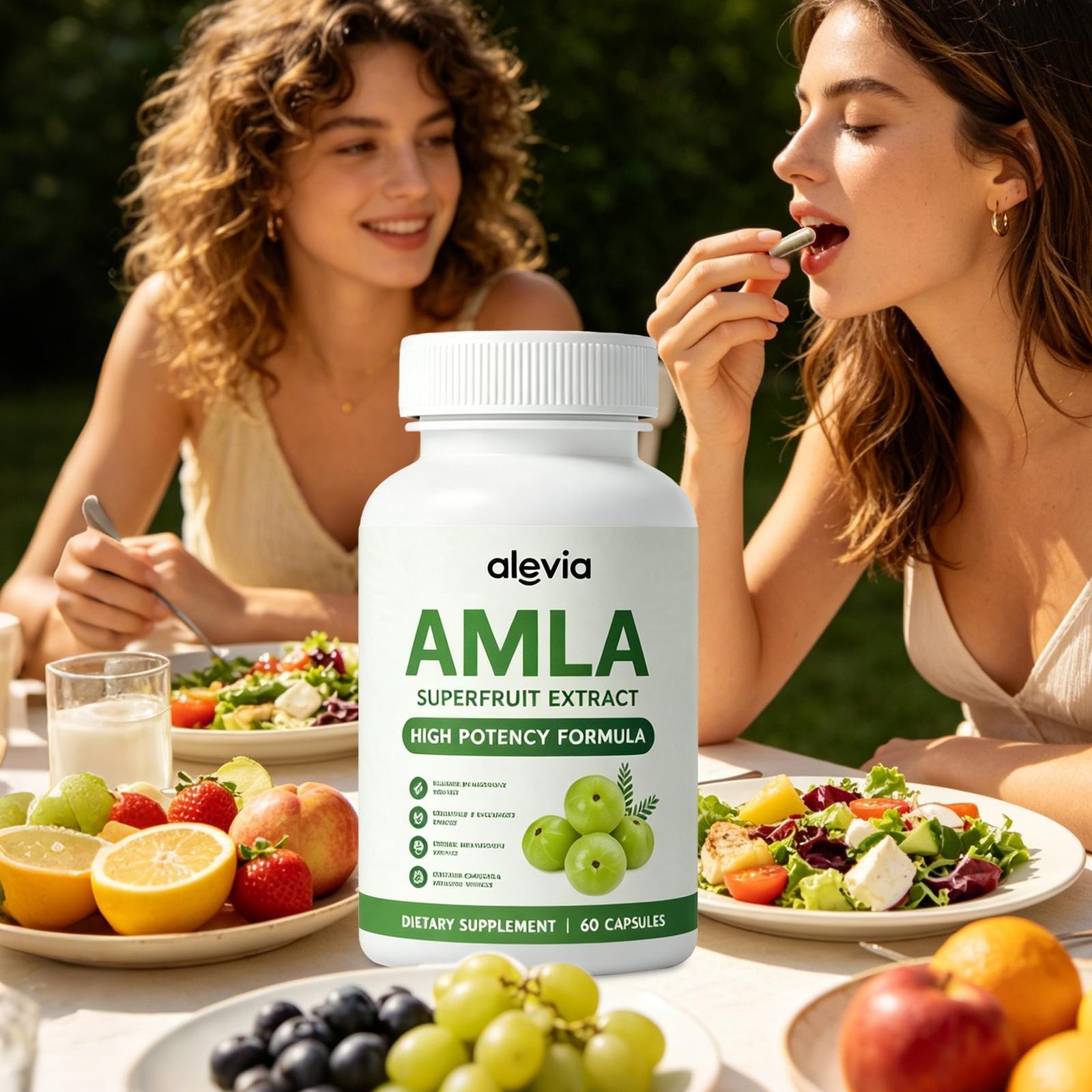 3 Pack Alevia Organic Amla 1000mg Indian Gooseberry 180 Capsules
