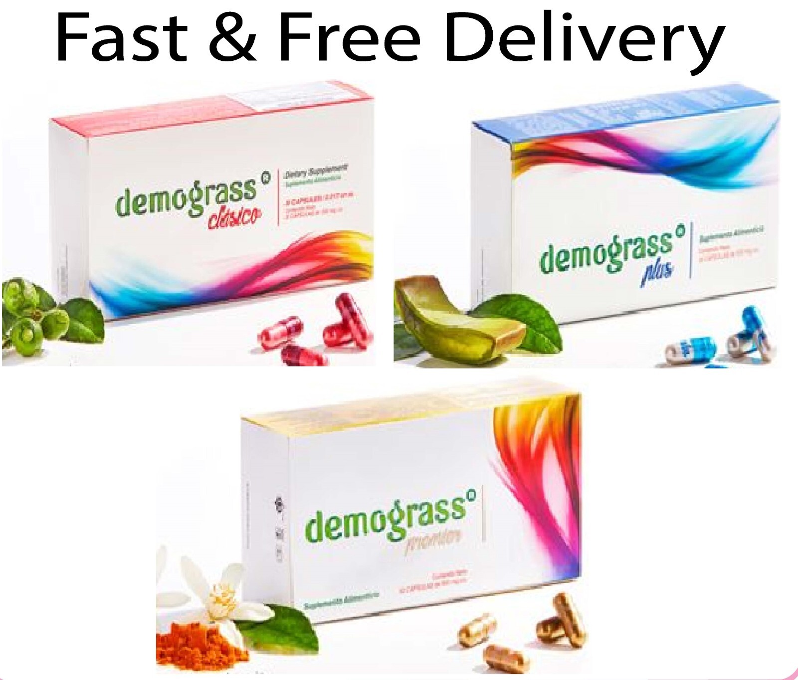 3 DEMOGRASS  clasic, plus premier SUPPLEMENTS 90 CAPS 500mg Exp 2026 Up