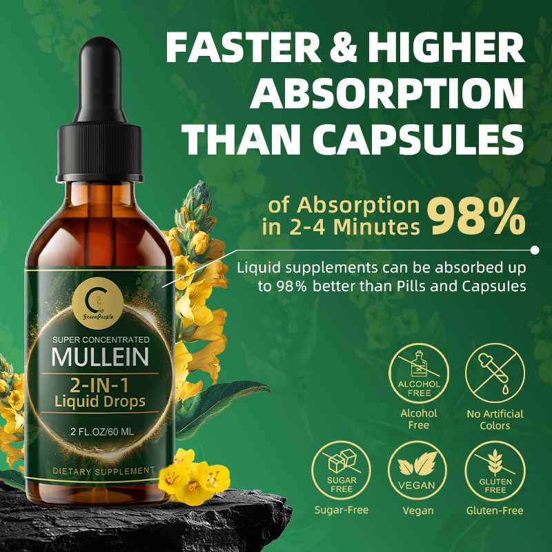 Mullein Leaf Extract Super Concentrated 420,000 MG 2 FL.OZ/60 ML Lung Cleanse